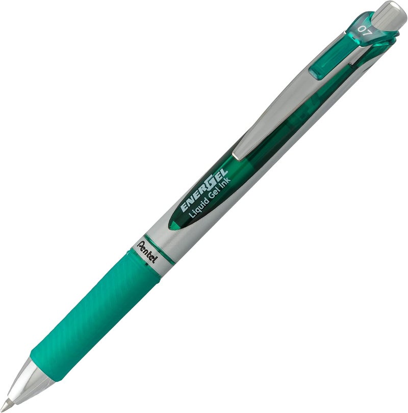 Pentel EnerGel RTX Liquid Gel Ink Pen, (0.7mm), Metal Tip, Green Ink, Box of 12 (BL77-D) - Image 3
